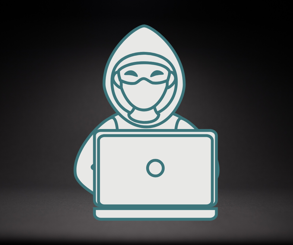 A graphic depicting a cyber-criminal